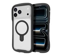 iFace Compatible with iPhone 17 Pro Max Case [ Reflection MagSynq Clear ][ MagSafe Compatible] Shockproof Curved Grip Bumper with Tempered Glass Slim Transparent Protective Cell Phone Cover - Black
