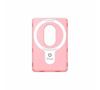 iFace MagSynq Card Wallet Clear [Compatible with MagSafe] - Transparent Magnetic Card Holder, Slim & Lightweight Design, Card Storage with Secure Spring, Easy Slide Access - Clear Pink