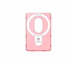 iFace MagSynq Card Wallet Clear [Compatible with MagSafe] - Transparent Magnetic Card Holder, Slim & Lightweight Design, Card Storage with Secure Spring, Easy Slide Access - Clear Pink