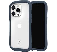 iFace Reflection Designed for iPhone 14 Pro Case (6.1") - Cute Shockproof Hybrid [9H Tempered Glass + Bumper] Wireless Charging Compatible Clear Protective Cover for Girls, Women - Navy