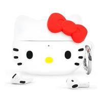 iFace Sanrio Case Compatible with AirPods 4th gen [Hello Kitty and Friends] - Cute Silicone Protective Cover [Carabiner Clip Included] [Wireless Charging Compatible] - Hello Kitty