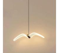 IFAIBYRNK 18.1 Inches Modern Bird Shape Hanging Lamp, LED Gold 3-Color Dimming Pendant Light, Adjustable Acrylic Ceiling Fixture, for Bedroom, Bedside, Living Room Accent