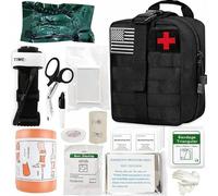 IFAK Trauma Kits, First Aid Kits with 18" Splint Israeli Style Compression Bandage, Survival Emergency Prepare Bag Equipment Multi-Purpose Tools for Home, Car, Camping, Hunting(Black)