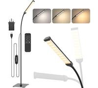 iFalarila Floor Lamp with Remote Control, 120 LED 10 W, 3 Colours & 10 Brightnesses, Flexible Arm for Living Room/Bedroom/Office