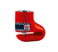 IFAM Anti-theft Disc Brake Motorcycle DF1, 5.5 mm Diameter, Automatic Lock, 2 Tubular Keys, Red, Compact and Safe, Hardened Steel, Ideal for Small or Medium Motorcycles