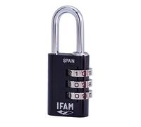 Ifam Combination Padlock Combi Col 30 mm Length 5 mm Arch Diameter Aluminium Black Colour Lightweight High Security Level