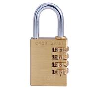 IFAM CR Series Combination Padlock, 38 mm Length, Brass, Maximum Security, Smooth Rollers, with Key and Over 10,000 Combinations, with Key and 10,000 Combinations