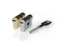 IFAM Cylinder for Doors Platinum M Series, 30 x 30 mm, Cam 15 mm, 5 Keys, Double Anti-Bumping System, Double Protection, Anti-Drill and Anti-Pick, European Profile Lock, Brass Colour