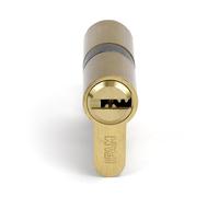 IFAM Cylinder Start STRP3030L 30 x 30 mm Brass Faced Cylindrical Security Lock with 5 Nickel Plated Steel Security Keys, Euro Profile Cylinder, Interior and Exterior Door