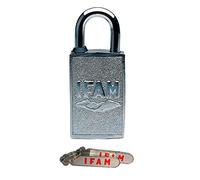 IFAM, Magnetic Padlock, Model Mag40, with Magnetic Key, Anti-Vandal Padlock, 40 mm, Maximum Security, Hardened Steel and Chrome Arc