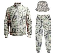 ifamawlea Mens Tracksuits Set, Money Dollars, XXL