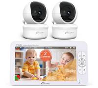 iFamily - 7 inch large monitor with 2 HD cameras and audio, 1080P HD video monitor, no WiFi, hack-proof