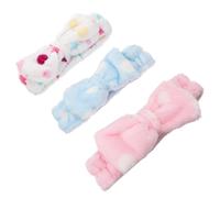 IFANLANDOR 3pcs Elastic Coral Fleece Bowknot Hair Band for Women Soft and Elastic Headband Keeps Hair Back without Shedding for Cosmetic Use