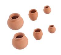 IFANLANDOR 6pcs Small Ceramic Flowerpots Thumb-Sized Mini Planter Pots for Desk Succulent Seedlings and Leaf Cuttings