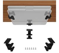 IFCASE 2 Tier Under Desk Laptop Mount, Double Decker Metal Under Desk Shelf Holder for Laptop, MacBook Pro, Keyboard with Anti-Scratch Silicone (Black)