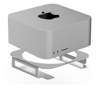 IFCASE Aluminum Desktop Mount Stand for Mac Studio, Mac mini M2, M1 - Improved Cooling, Desk Organization (Silver)