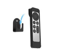 IFCASE Silicone Shockproof Case for Apple TV 4K 2021/2022 Siri Remote Compatible with AirTag, Wall Mount (Black)