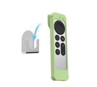 IFCASE Silicone Shockproof Case for Apple TV 4K 2021/2022 Siri Remote Compatible with AirTag, Wall Mount (Glow Green)