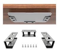 IFCASE Under Desk Laptop Mount, Metal Under Desk Shelf Holder for Laptop, Mac mini, MacBook, Keyboard with Anti-Scratch Silicone (Silver)