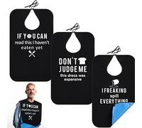 iFCOW Adult Bibs, 2 Pack Funny Adult Bibs Waterproof Washable Reusable Feeding Bibs with Crumb Catcher for Elderly Men Women