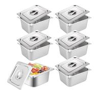 iFCOW Hotal Pan 1/6 Size 2. 6 Inch Deep Stainless Steel Food Pan Storage Catering Plate Container Insert for Restaurant Buffet Party