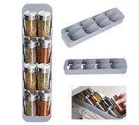 iFCOW Spice Jar Holder, Spice Rack Kitchen 8 Grids Drawer Spice Storage Box for Bottles for Kitchen Cabinets and Worktops