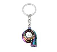 iFCOW Spinning Turbo Keychain, Mini Turbo Turbocharger Keychain with Sound and LED Light Metal Key Chain
