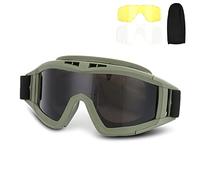 iFCOW Tactics Goggles Anti-Fog Glasses, Tactics Goggles Airsoft Paintball Ski Anti-Dust Anti-Fog Eye Protection Glasses with Interchange Lens for Bike Driving