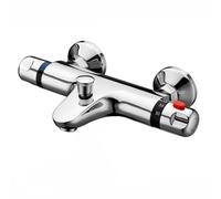 iFCOW Thermostatic Bath Shower Mixer Valve, Anti- Scald Shower Mix Tap Solid Brass Bath Shower Faucet Wall Mounted Bathroom Accessories