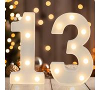 IFDGCTK Decorative Led Light Up Numbers, 13th Birthday Decorations, Warm White Led Numbers Lights, Lighted Marquee Number Sign for Sweet 13th Party Decor