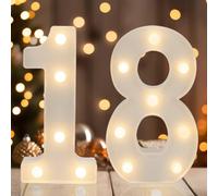 IFDGCTK Decorative Led Light Up Numbers, 18th Birthday Decorations, Warm White Led Numbers Lights, Lighted Marquee Number Sign for Sweet 18th Party Decor