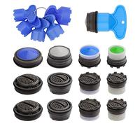 iFealClear 12 Pcs Faucet Aerator Replacements with 6 Pcs Aerator Removal Tool, Water Conserve Flow Restrictor Part for Bathroom and Kitchen Sink, M16.5 18.5 21.5 24 mm