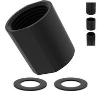 iFealClear Brass Pipe Fitting 1/2 inch G Female Thread, Shower Coupling, G1/2 IPS Thread Converter Adapter for Bathroom Pipes, Hose Extender,Home Plumbing, Extra Washer, Black