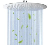 iFealClear Rain Shower Head, 10 Inch Round Rainfall Shower Head, High Pressure 304 Stainless Steel Ultra Thin Powerful Bathroom Fixed Showerhead with Brass Swivel Ball, Easy Installation, G1/2, Chrome