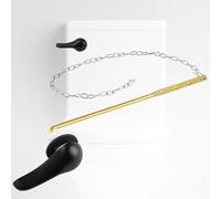 iFealClear Universal Toilet Handle Replacement Kit, Front Mount Toilet Tank Flush Lever Handle with Nut Lock, Solid Brass Toilet Trip Lever Fits Most Toilets, Easy to Install, Matte Black