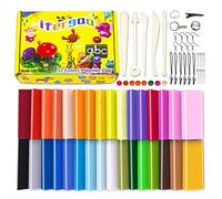 iFergoo 32 Color Polymer Clay Starter Kit, 20g/Block Multicolor Modeling Clay Soft and Nontoxic Oven Bake Clay Kit with Sculpting Tools, Children Boys Girls Toys
