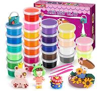 Air Dry Clay, 24 Colors Ultra Light Modeling Clay, iFergoo Magic Clay DIY Creative Modeling Dough with Project Booklet