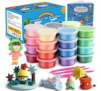 iFergoo Air Dry Clay, 24 Colors Ultra Light Modeling Clay, Magic Clay DIY Creative Modeling Dough with Project Booklet