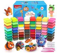 iFergoo Air Dry Clay, 65 Colours Modelling Clay for Kids, Safe and No-Toxic Modeling Clay & Dough, Soft & Stretchable DIY Magic Clay with Tools, Children Boys Girls Toys Gifts