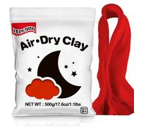 iFergoo Air Dry Clay, Ultra Light Modeling Clay, Magic Clay DIY Creative Modeling Dough, Kids Gifts for Girls Boys-1.1 Lbs/ 500 g (Red Clay)