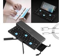 IFFANY Mini folding wireless keyboard, bow folding Bluetooth keyboard, rechargeable portable keyboard, 3 device connection, one-click switching