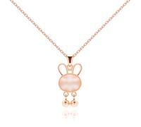 iFFkuwi Rabbit Necklace with Delicate Pendant - Elegant Bunny Jewelry Gift for Women and Animal Lovers on Special Occasions, Base, No Gemstone