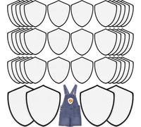 iFForce 40 PCs Sublimation Blanks Patches - Large Iron-on Patch with Black White Border - Upgraded Strong Adhesive Badges for DIY Hats Backpack T-Shirt Project (Badge)