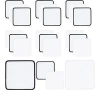 iFForce Sublimation Blanks Patches - 20 PCs Large Iron-on Patch with Black & White Border - Upgraded Strong Adhesive Badges for DIY Hats Backpack T-Shirt Project (Square)