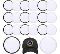 iFForce Sublimation Blanks Patches - Large Iron-on Patch with Black & White Border - Upgraded Strong Adhesive Badges for DIY Hats Backpack T-Shirt Project, 20 ROUND PATCHES