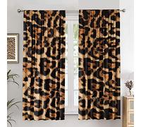IFFVGX Leopard Print Curtains 42WX84H for Living Room Bedroom Cheetah Print Leopard Decor Brown for Bedroom Window Drapes Treatment Fabric 2 Panels