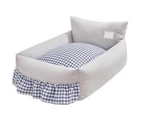 ifgswopq Dog Bed Creative Backrest Pet Sofa Bed Four Seasons Universal Removable and Washable Dog Kennel Cat Kennel Warm in Winter Cat Bed (Color : Pink, Size : 74cm*65cm*22cm) (Gray 63cm*55cm20cm)