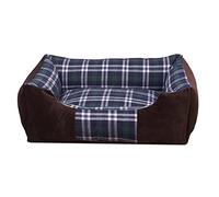ifgswopq Dog Bed Rectangle Pet Bed,Pet Bed for Medium Dogs Cats Rectangle Square Washable Enjoy Sleeping (Blue Grid Medium) (Green Grid Large)