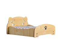 ifgswopq Dog beds Pet Bed, Elevated Wooden Dog Bed Frame, Stable Solid, Smooth Edge, for Small, Medium and Large Dogs and Cats(Size:68X55X23 cm,Color:Pink) (Wood Color 47X42X23 CM)