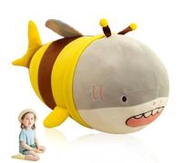 IFHDO Shark Stuffed Animal, Shark Pillow, Cute Bee Toy Plush Pillows, Soft Bee Cushion Pillow, Chubby Stuffed Toy Kid's Room Décor Silicone